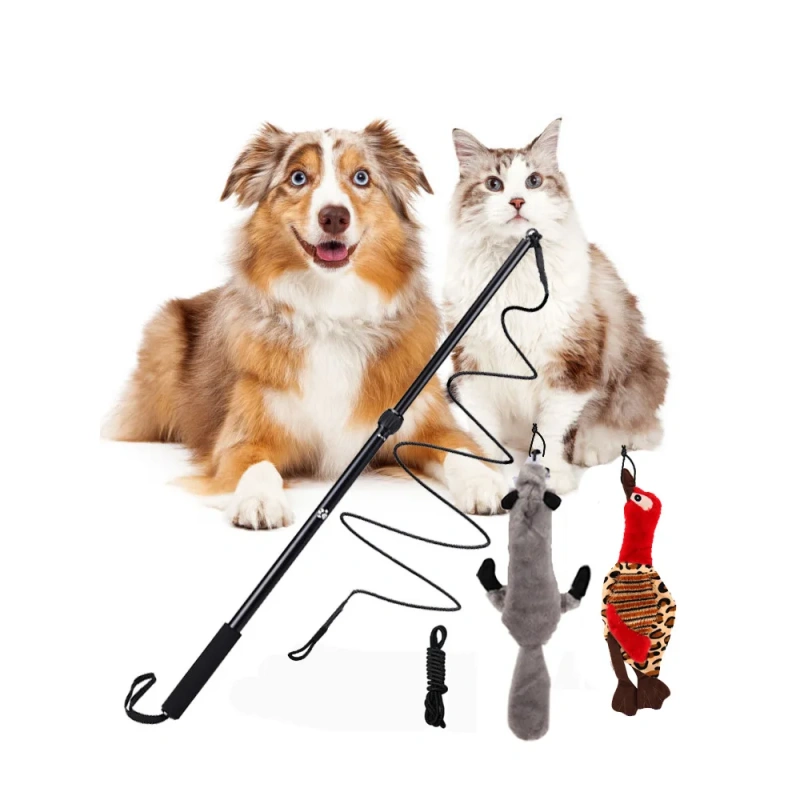 Professional Pet Sports Training Whip Durable Dog Training Stick with Non-Slip Wood Handle