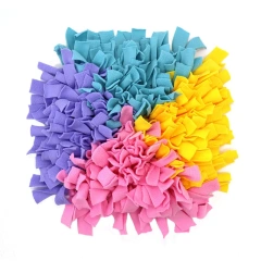 Pet Washable Polar Fleece Non Slip Food Puzzle Nosework Mat Slow Eating Foraging Snuffle Mat for Dog Sniffing Training
