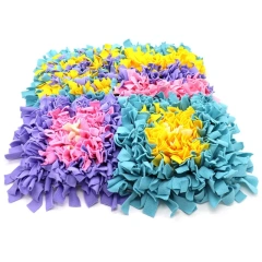 Pet Washable Polar Fleece Non Slip Food Puzzle Nosework Mat Slow Eating Foraging Snuffle Mat for Dog Sniffing Training