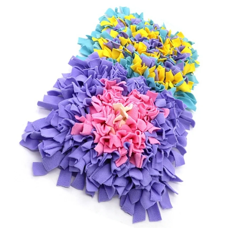 Pet Washable Polar Fleece Non Slip Food Puzzle Nosework Mat Slow Eating Foraging Snuffle Mat for Dog Sniffing Training
