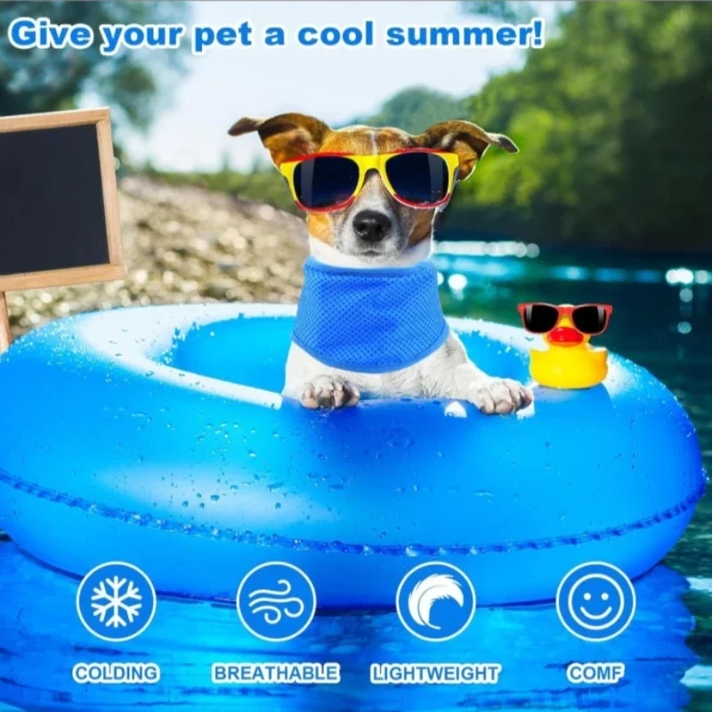 1-8PCS Summer Pet Cooling Collar Anti Heatstroke Cool Dog Collar Reusable Outdoor Walking Playing Pet Ice Bag Pet Supplies