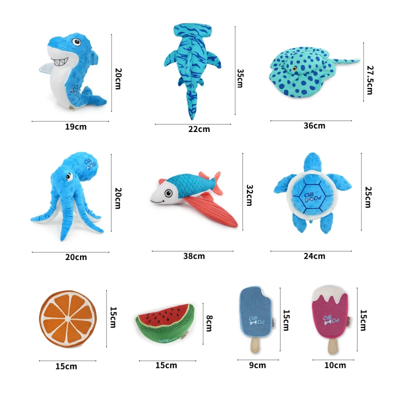 Hot Summer Floating Dog Toy Plush Chew Toy with Shark & Sea Animal Design  Safe & Fun for Water Play