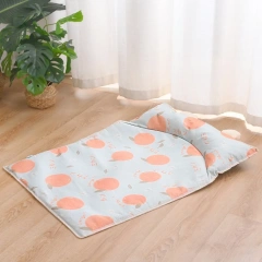 Cartoon Pattern Cooling Pet Mat Ice Silk Breathable Pet Cooling Pad Washable Scratch Resistant Anti-Slip Pet Pad Use
