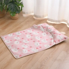 Cartoon Pattern Cooling Pet Mat Ice Silk Breathable Pet Cooling Pad Washable Scratch Resistant Anti-Slip Pet Pad Use