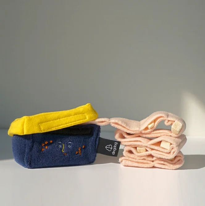 Cute hidden food leaky pet sound paper sound toy canned dog plush toy