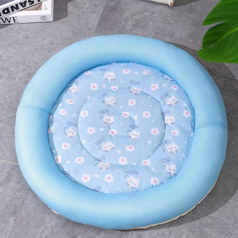 S-L Summer Cooling Pet Dog Mat Ice Pad Dog Sleeping Round Mats For Dogs Cats Pet Kennel Top Quality Cool Cold Silk Dog Bed