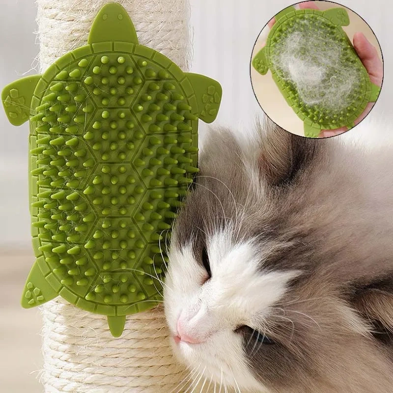 Cat Brush Comb Cat Toy Kitten Grooming Self Cleaning Wall Corner Scratcher Cats Massage Silicone Comb Brush Cat Accessories