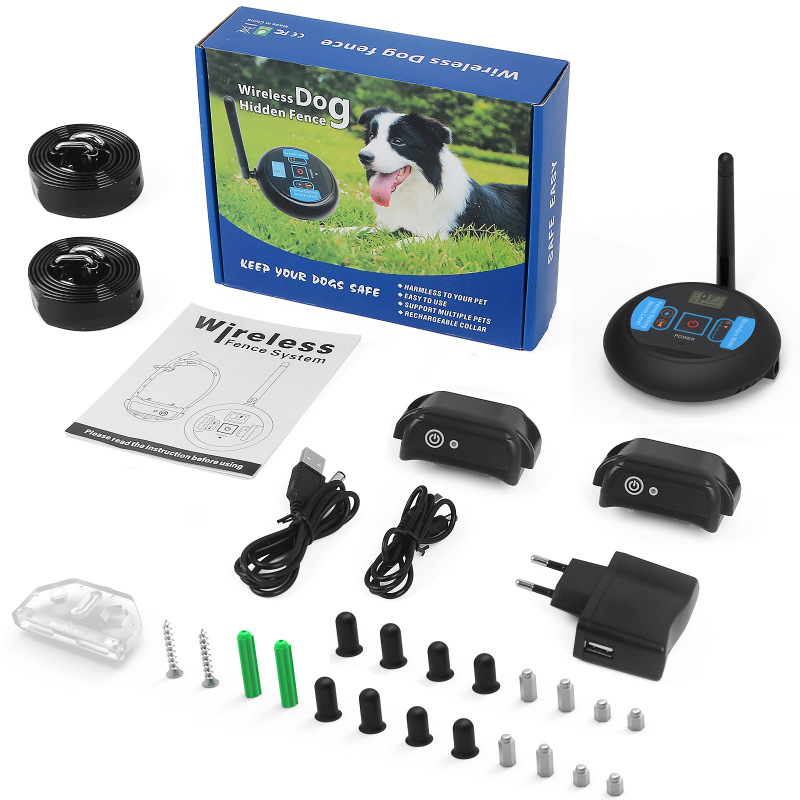 Wireless containment system pet fence boundary Electronic Shock Static correction Training Electric Collar