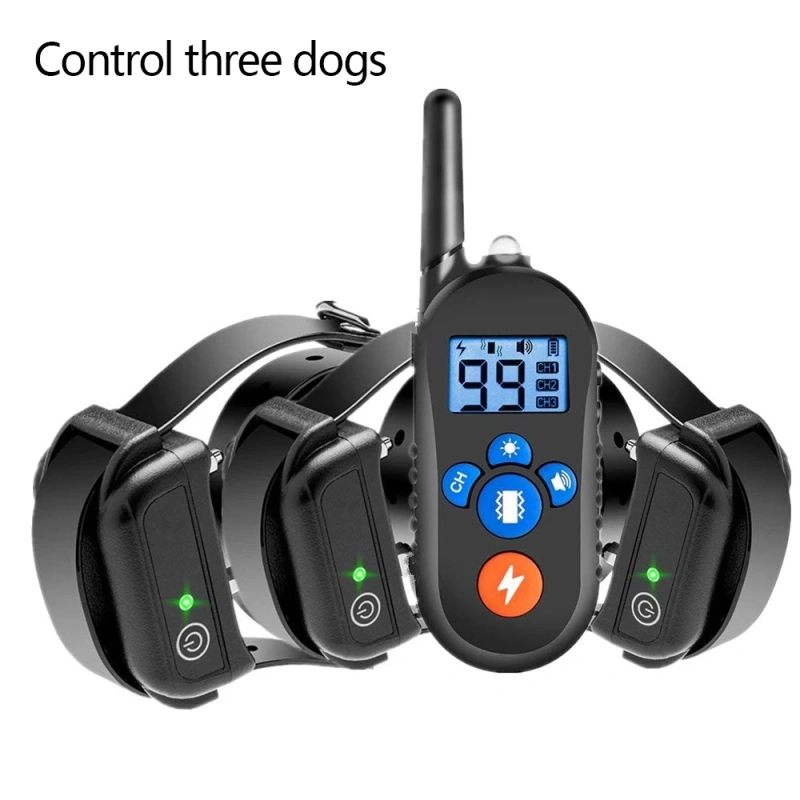 Pet Dog 800m Training Collar Remote Control Electric Shock Warning Vibration Waterproof Dog Trainer Anti Bark Stop Training