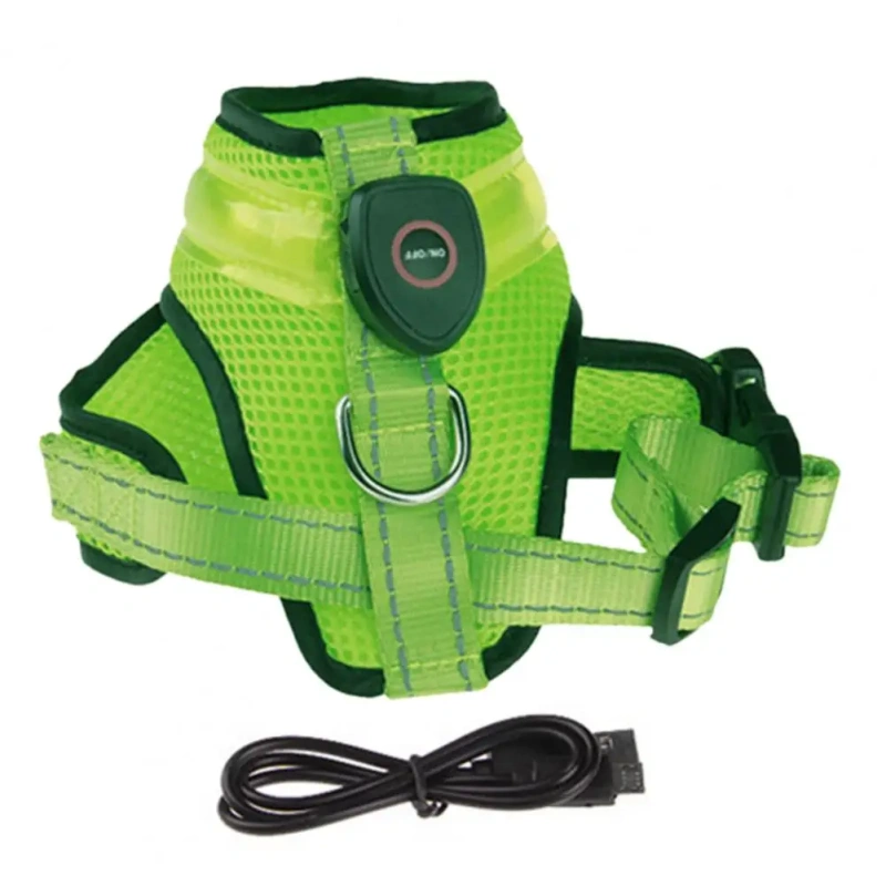 Great Pet LED Harness High Brightness Energy-saving Attractive No Pull Dog Vest Harness with LED Light