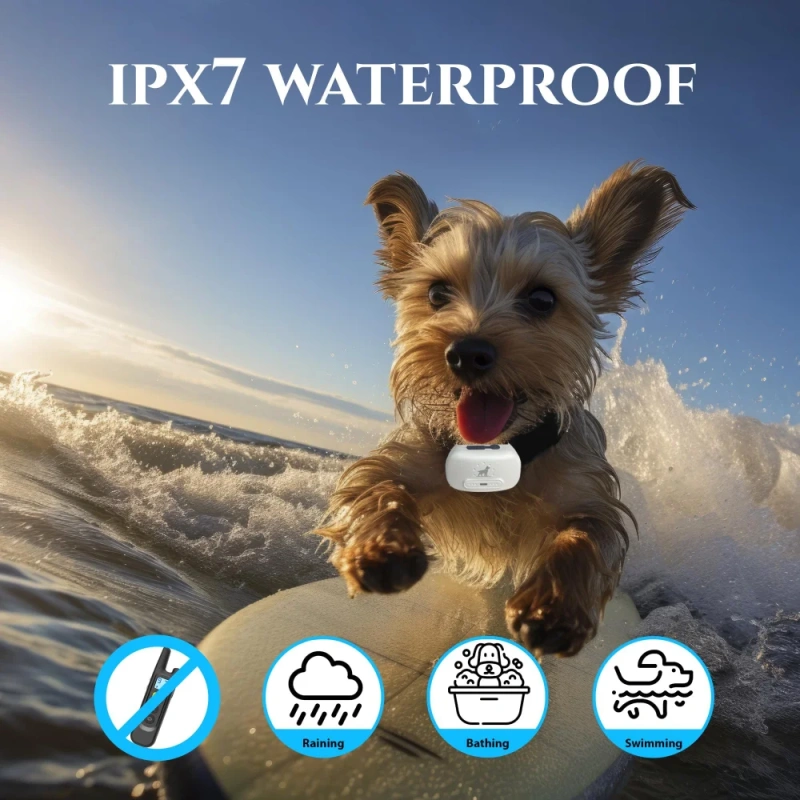 Remote Dog Training Collar System Pet Anti Barking Device Portable 2 in 1 Wireless Electric Dog Fence with Waterproof Charger