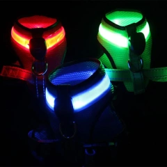 Great Pet LED Harness High Brightness Energy-saving Attractive No Pull Dog Vest Harness with LED Light
