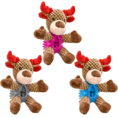 Wholesale Pet Dog Toys Durable Leak Food Santa Claus Snowman Christmas Squeaky Plush Pet Dog Chew Toys
