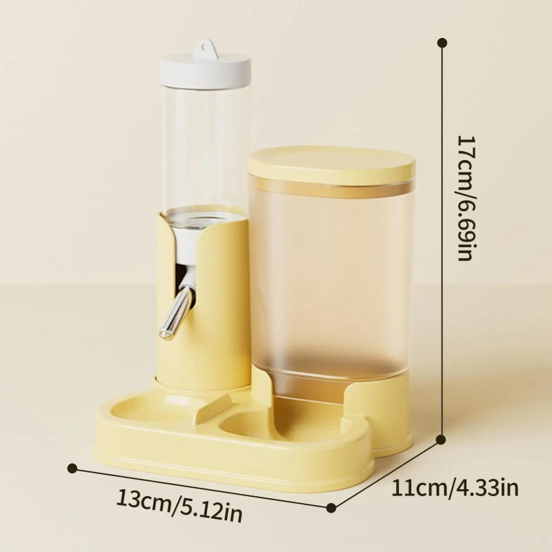Hamster Water Dispenser Small Animal Water Bottle With Food Container Base Detachable Small Animal Drinking Waterer With Food