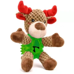 Wholesale Pet Dog Toys Durable Leak Food Santa Claus Snowman Christmas Squeaky Plush Pet Dog Chew Toys