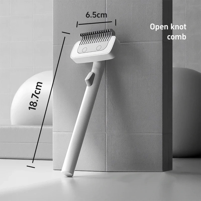 Stainless Steel Pet Comb with Rounded Knife Head - Dog Grooming Tool for Thinning Hair Gentle on Skin
