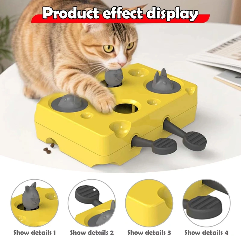 Cat Puzzle Feeder Toy - Durable Plastic Slow Feeder & Foraging Game with Mental Stimulation Enrichment Activity for Indoor Cats