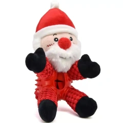 Wholesale Pet Dog Toys Durable Leak Food Santa Claus Snowman Christmas Squeaky Plush Pet Dog Chew Toys