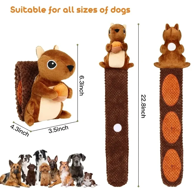Cross-border pet products squirrel bb call sound pet plush toy dog toy can't bite, relieve boredom and hide food