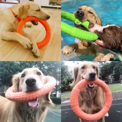 Dog Ring Toys Outdoor Interactive Throwing Dog Toys Flying Floating Training Loop Puller Dog Toys for Large Dog Accessories