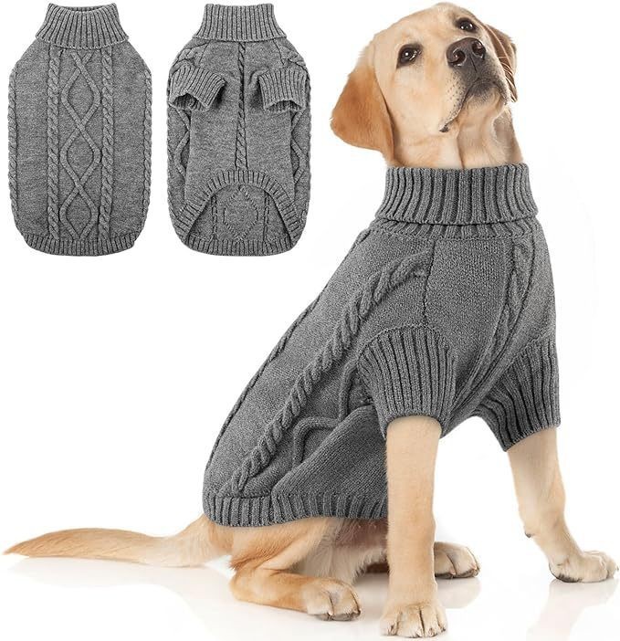 Dog Sweater Warm Knit High Neck