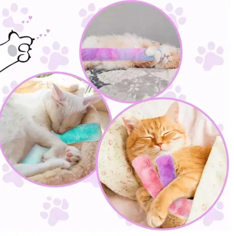 Autumn and winter cat plush gradient pillow, chewable cat stick, self-entertainment and boredom cat toy.