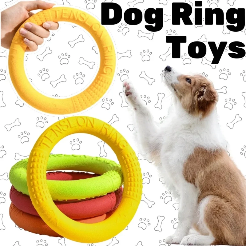 Dog Ring Toys Outdoor Interactive Throwing Dog Toys Flying Floating Training Loop Puller Dog Toys for Large Dog Accessories