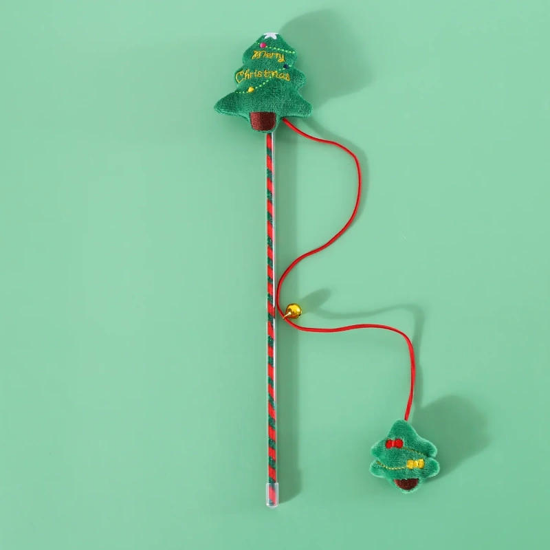 Wholesale Pet Cat Toys Cartoon Christmas Tree Elk Snowman Interactive Christmas Pet Cat Teaser Toys for Cats