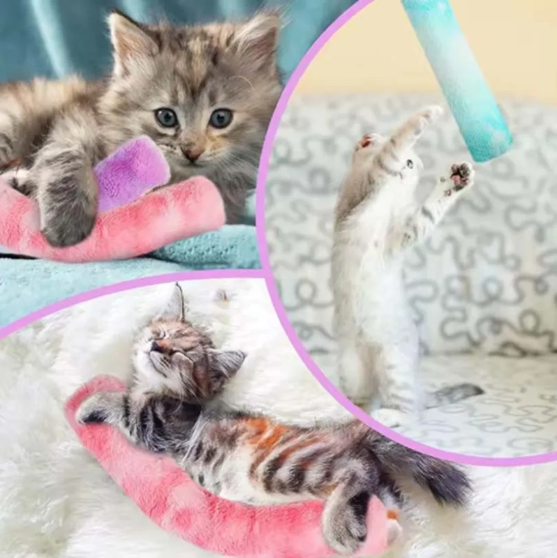 Autumn and winter cat plush gradient pillow, chewable cat stick, self-entertainment and boredom cat toy.