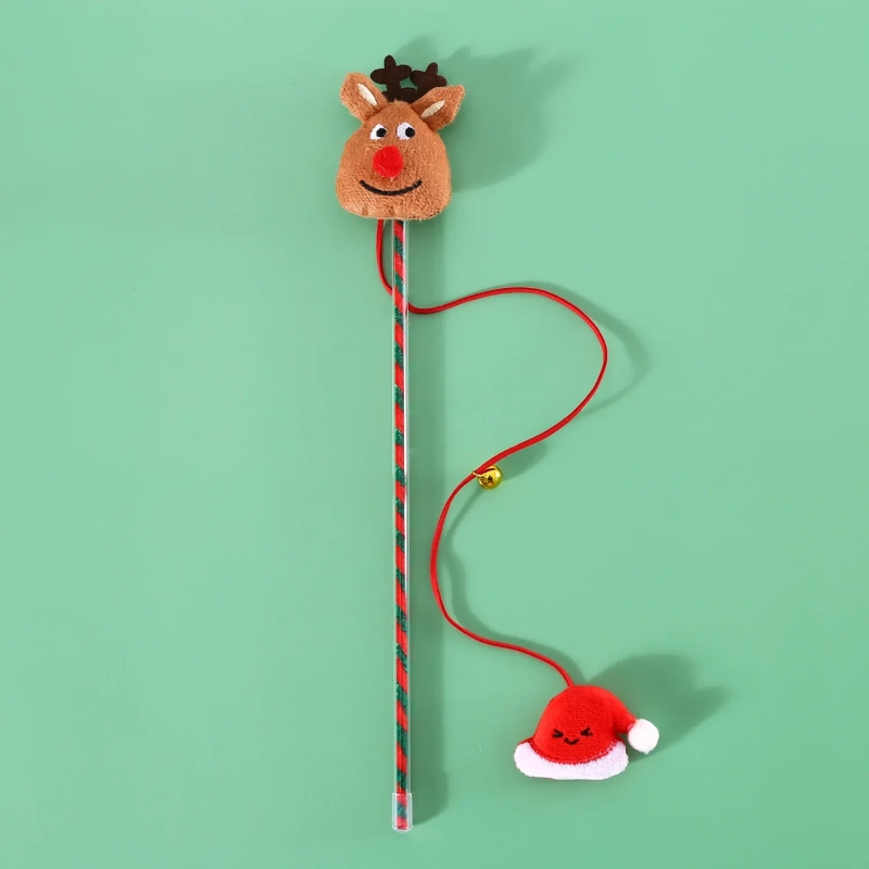 Wholesale Pet Cat Toys Cartoon Christmas Tree Elk Snowman Interactive Christmas Pet Cat Teaser Toys for Cats