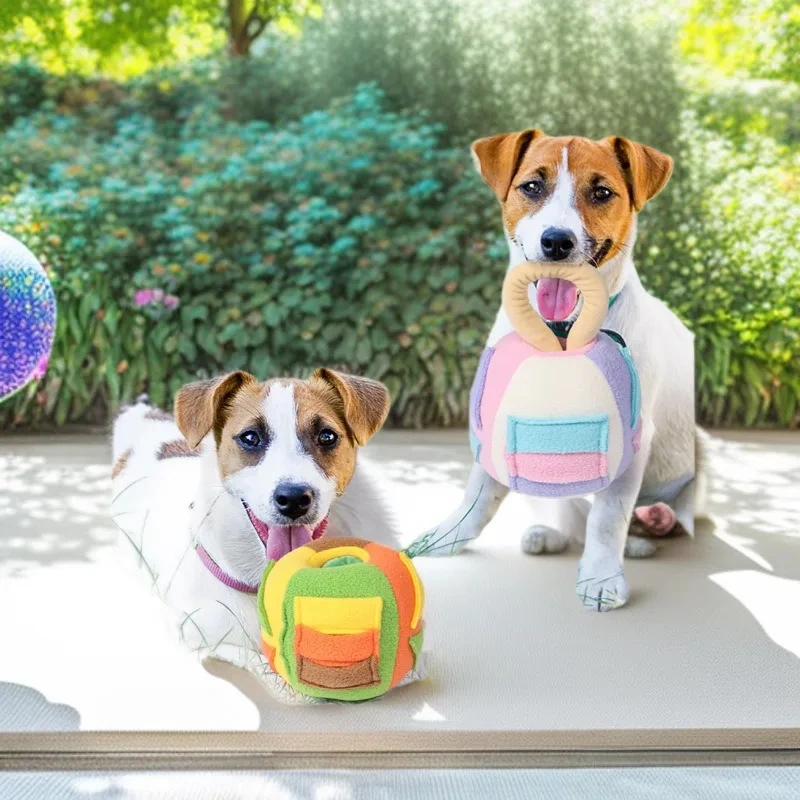 Interactive Dog Puzzle Toy Squeaky Snuffle Ball Treat Dispensing Mental Stimulation IQ Game Hide Food for Puppy Cat Small Pets