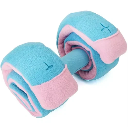 Eco-Friendly Cute Style Interactive Plastic Dog Dumbbell Puzzle Toy Hidden Food Decompression Play Toy for Pets