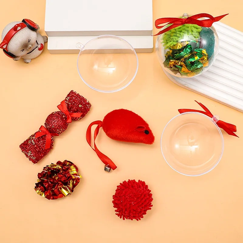Cat Toy Ball Multifunctional Christmas Ball Cat Christmas Gift Box Toy Set Cat Chew Toys