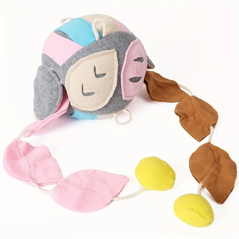 Interactive Puzzle Ball Dog Toy - Plush Chew Toy for Anxiety Relief & IQ Training, Durable Polyester (All-Season Pet Supplies)