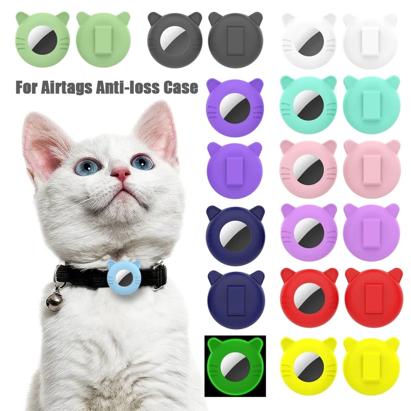 For Airtag Case Cat Collar Holder Stretchy Silicone Holder For Airtag Puppy Dog Anti-Lost Protective Pet Case Pet Protective