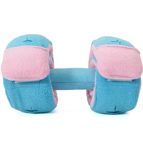 Eco-Friendly Cute Style Interactive Plastic Dog Dumbbell Puzzle Toy Hidden Food Decompression Play Toy for Pets