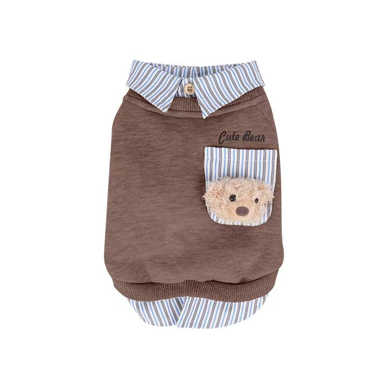 PET Suitable for Four-season Holiday Two-piece Striped Clothing