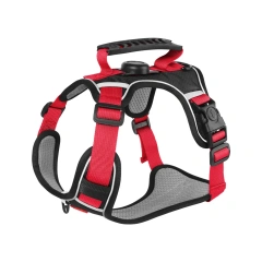 Reflective Dog Harness with Airtag Holder, Escape Proof Anti Lost Pet Vest, Highly Visible Adjustable Safety GPS tracking