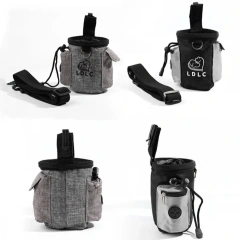 Large Capacity Dog Treat Bag Can Carry Multi-functional Dog Feeding Pouch Feeding Pack Solid Color Pet Trainer Waist Bag