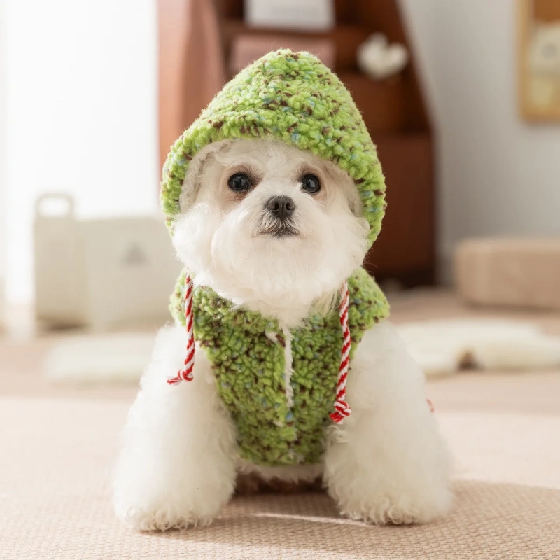 Christmas Dog Clothes Autumn and Winter Warm Pet Clothing Snowman Pattern Lambswool Pull-on Cotton Puppy Vest