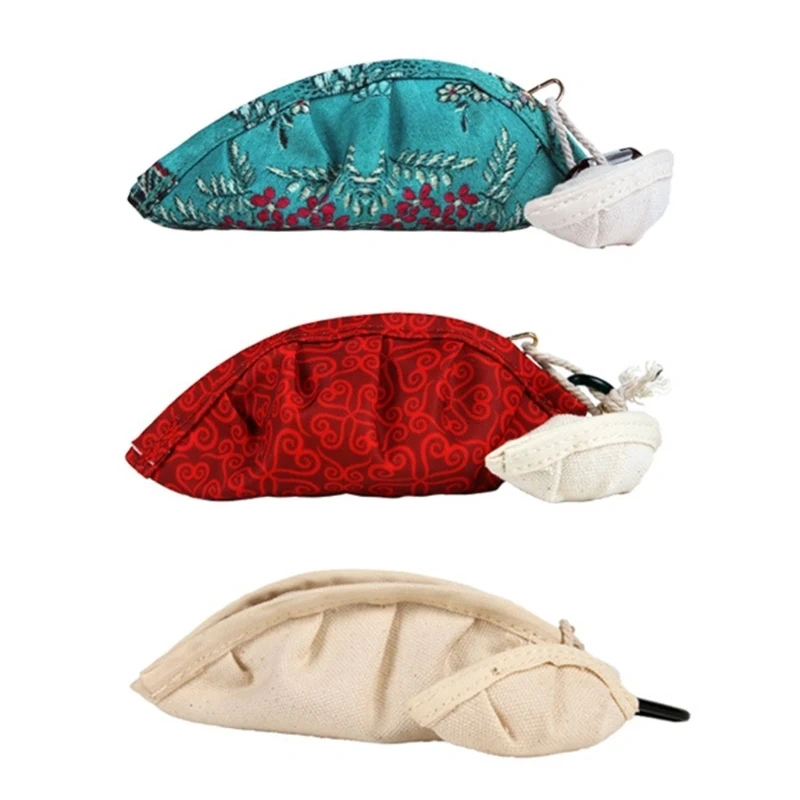 Dog Poop Bag Dispenser with Colorful Prints Chinese Dumpling Shape for Pet Walking, Outings and Travel D2RD