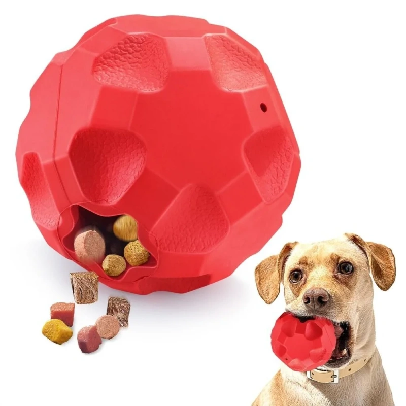 Durable Rubber Dog Treat Ball Keep Them Busy Interactive Dog Toy Indestructible Dog Ball Dog Treat Dispenser Aggressive Chewers