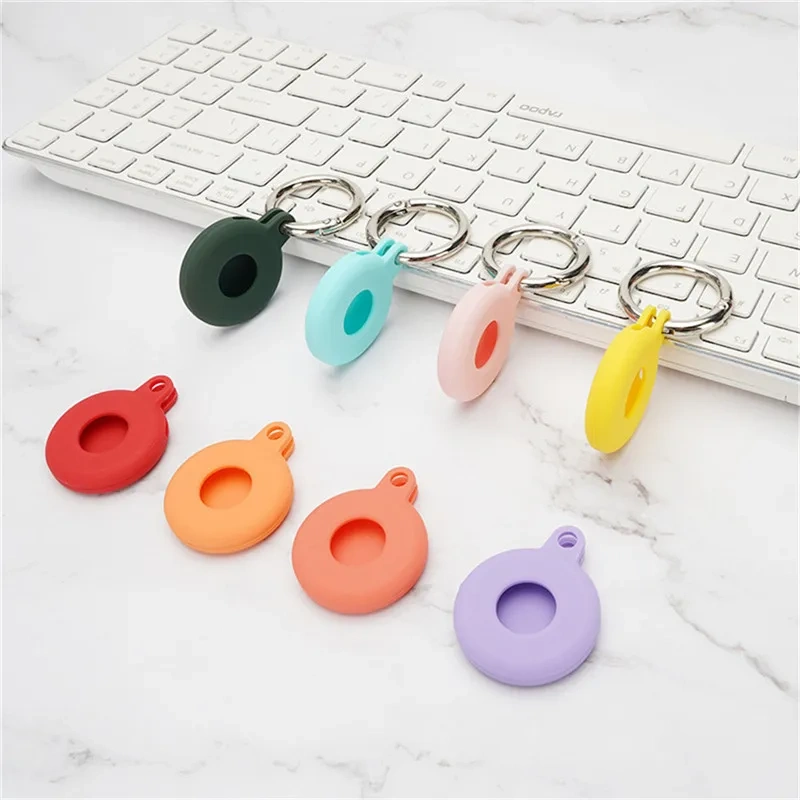 For Apple Airtag Keychain Holder Case Lightweight Anti-Scratch Silicone Protective Cover Easy Installation Shockproof Airtags