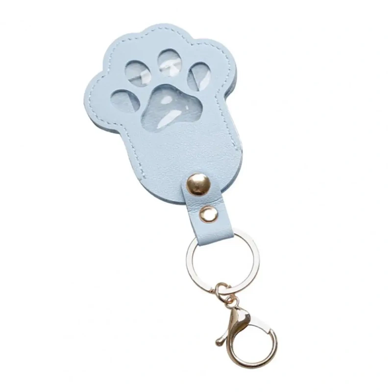 Pet Memorial Keychain Pendant Dog Cat Claw Design Faux Leather Pet Hair Memorial Keychain Pet Accessory Заключитель
