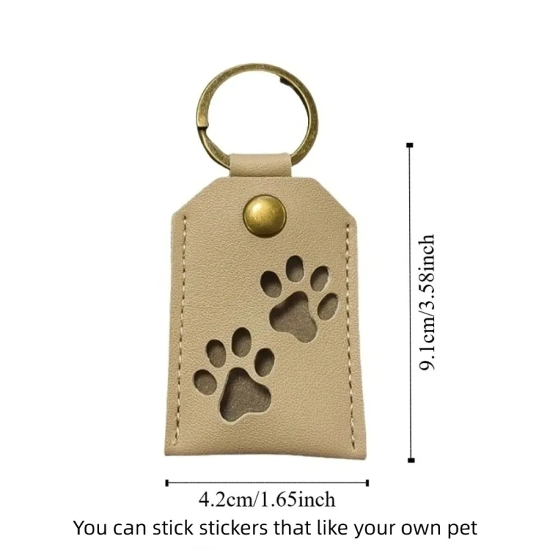 Cat Dog Claw Pet Hair Storage Bag Puppy PU Leather Pet Hair Keychain Keyring Memorial Dogs Paw Pendant Pet Lovers