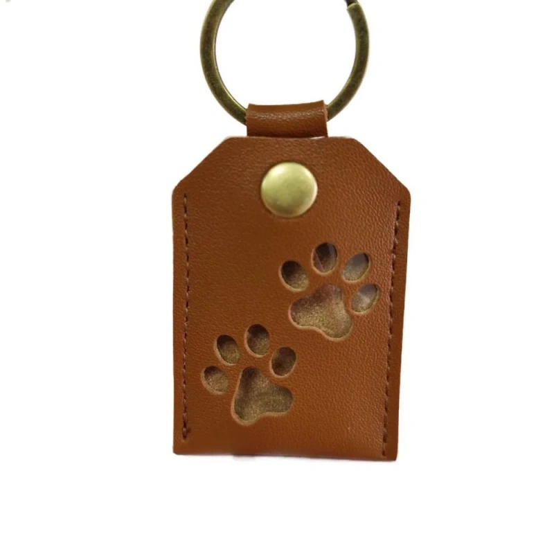 Cat Dog Claw Pet Hair Storage Bag Puppy PU Leather Pet Hair Keychain Keyring Memorial Dogs Paw Pendant Pet Lovers