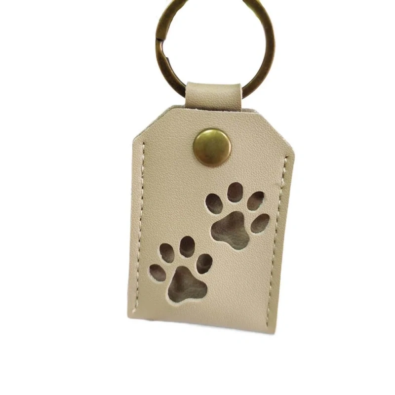 Cat Dog Claw Pet Hair Storage Bag Puppy PU Leather Pet Hair Keychain Keyring Memorial Dogs Paw Pendant Pet Lovers