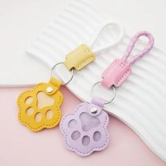 Artificial Leather Cat Hair Storage Keychain Cute Commemorative Pet Hair Keepsake Storage Keychain For Travel Commuting Hanging