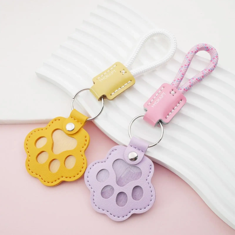 Artificial Leather Cat Hair Storage Keychain Cute Commemorative Pet Hair Keepsake Storage Keychain For Travel Commuting Hanging