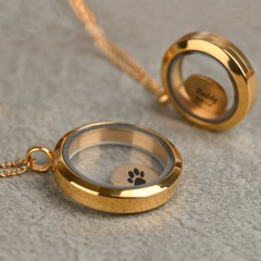 Pet Hair Ashes Engraved Photo Necklace